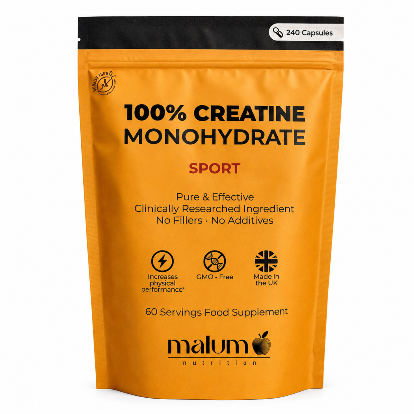 Malum Creatine Monohydrate Capsules 3000mg