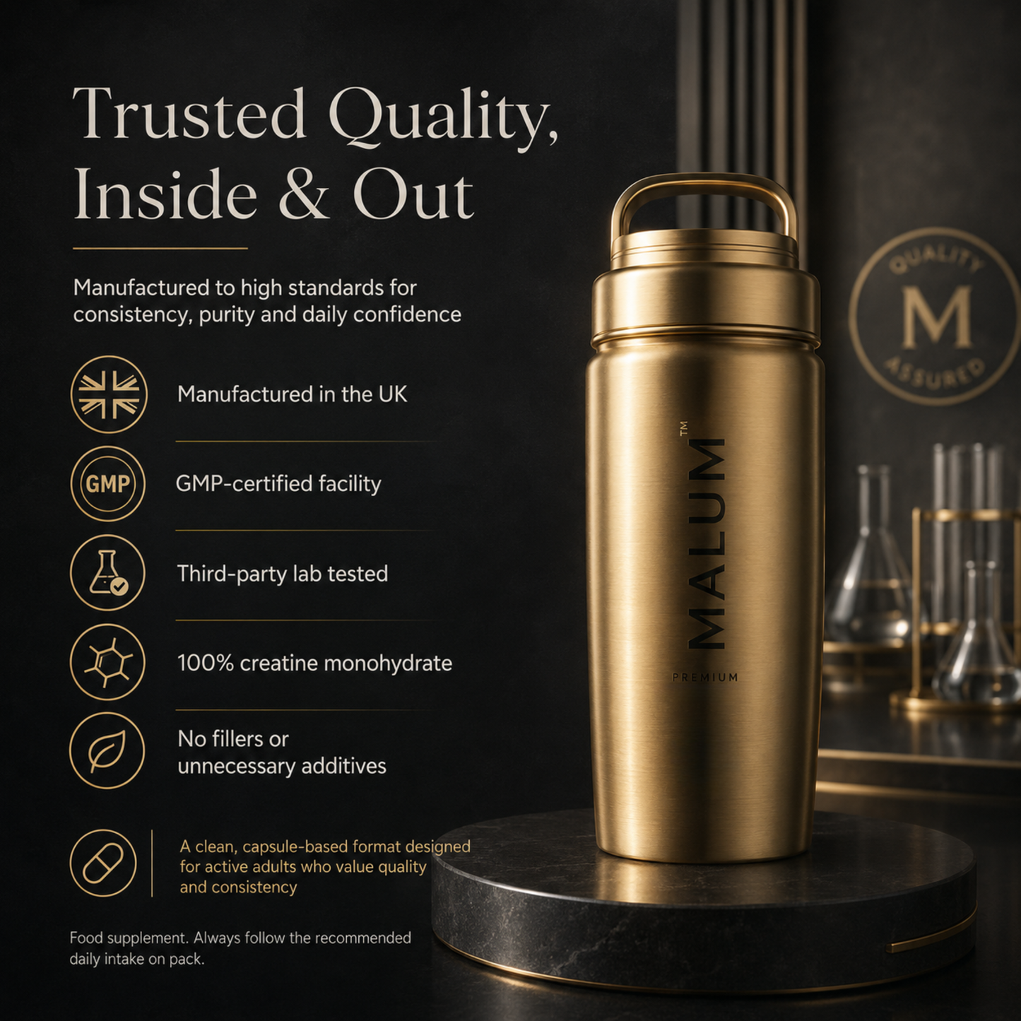 Malum Creatine Monohydrate Capsules 3000mg