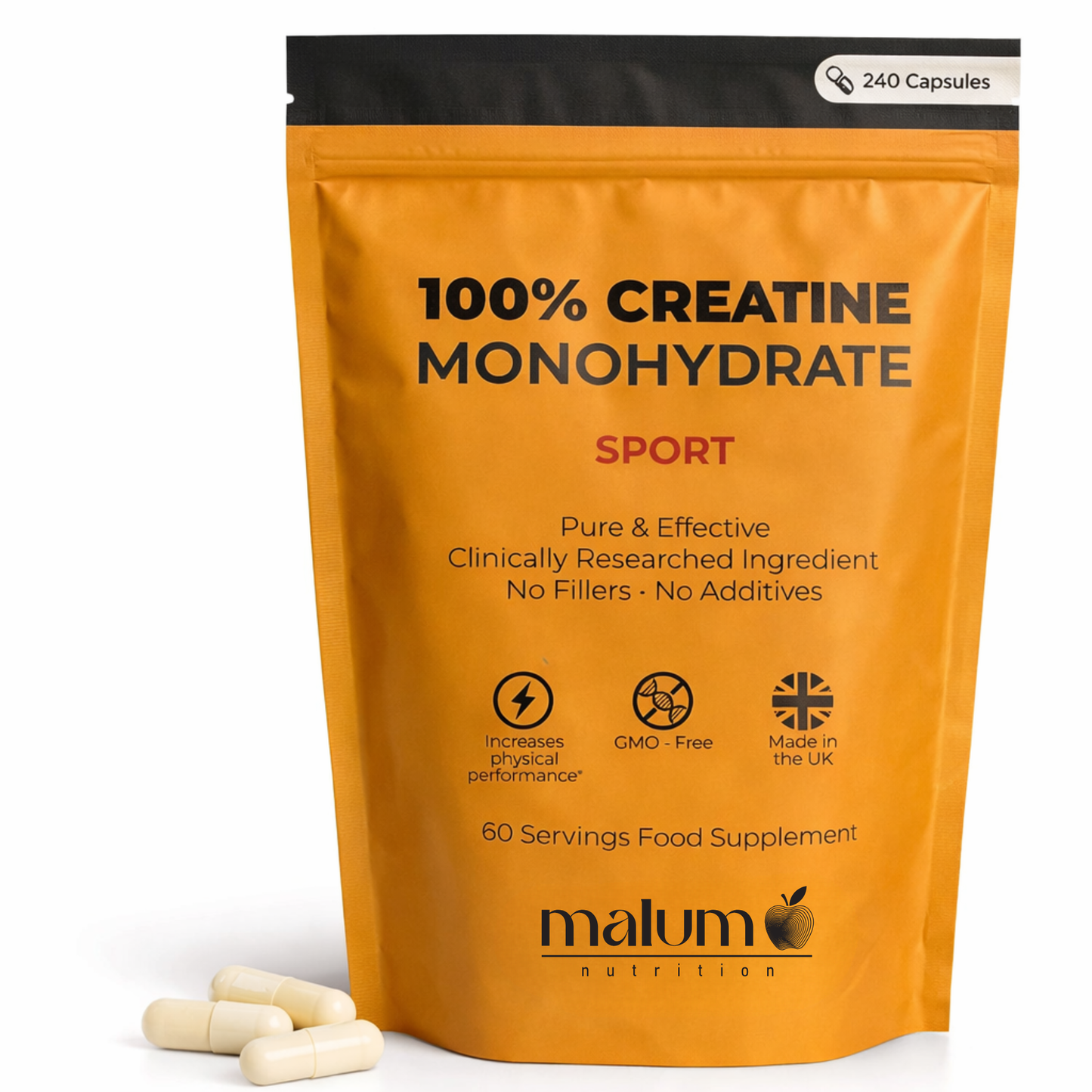 Malum Creatine Monohydrate Capsules 3000mg